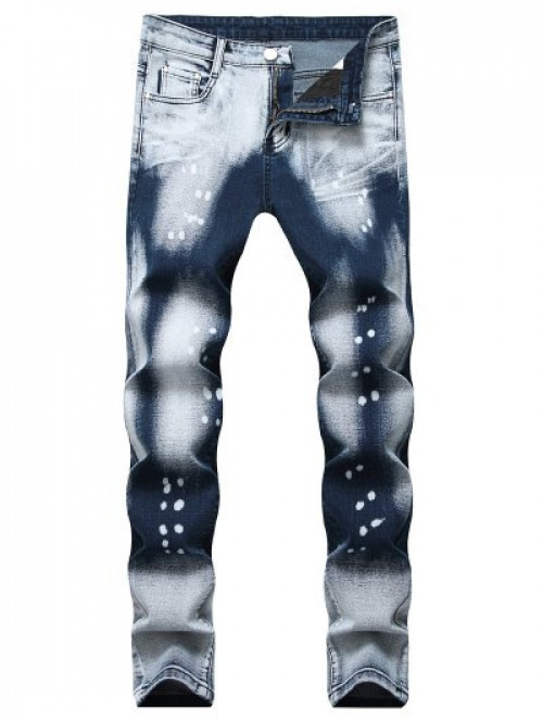 Painting Splatter Dots Faded Jeans #jeans