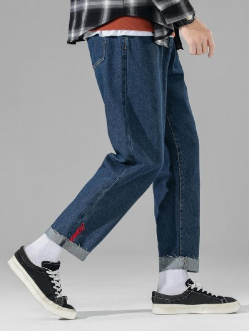 Frayed Edge Straight Jeans #jeans