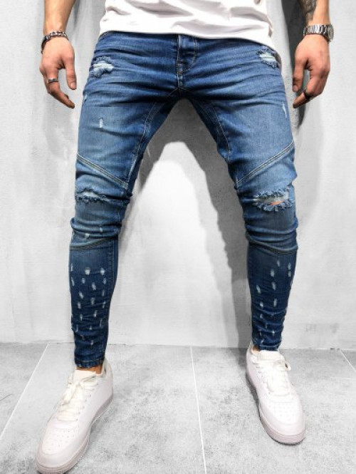 Solid Color Zipper Fly Jeans #jeans
