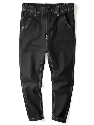 Straight Leg Zip Fly Solid Jeans #jeans