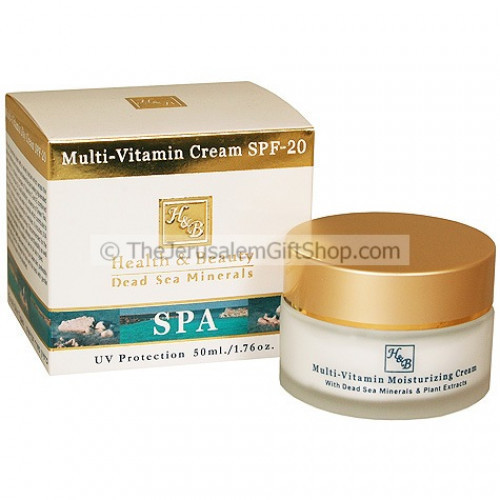 H & B Multi-Vitamin Cream SPF-20 is an easily absorbed cream with a velvety texture which wraps the skin with softness and moisture and leaves the skin feeling rejuvenated and glowing. It includes a complex of Vitamins C and E combined with Evening Primro #%20