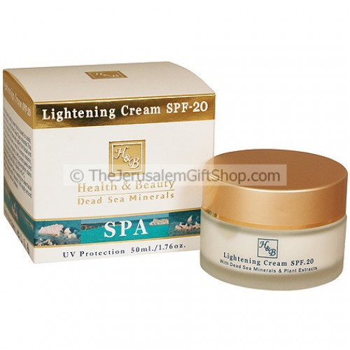 H & B Lightening Cream SPF-20 is a concentrated healing cream that is based on acids, herbal extracts, and active Dead Sea minerals. This cream is intended for those who suffer from facial and body skin stains that are a result of excess melanin, sun stai #%20
