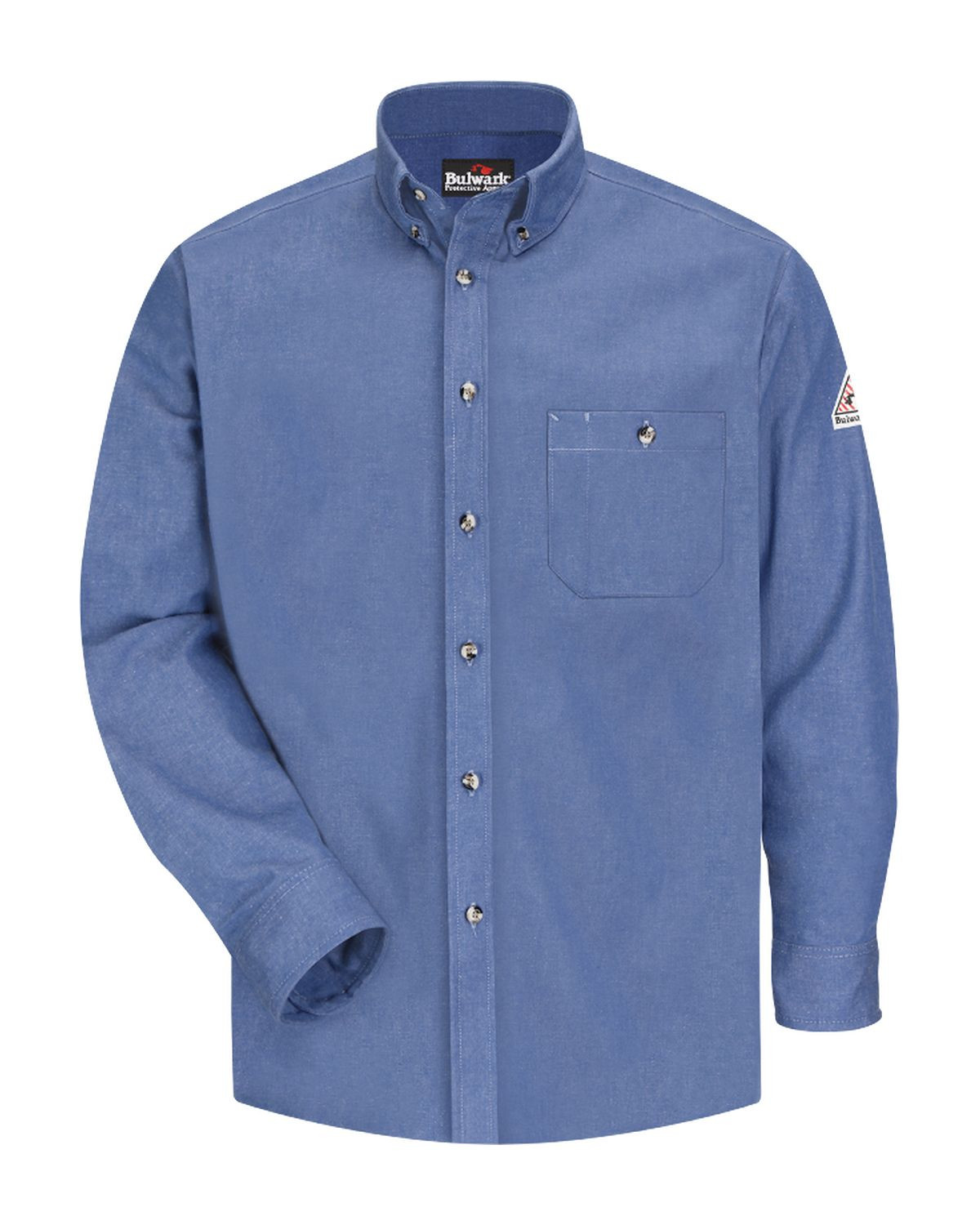 Bulwark SEG2L Men's Excel Denim Work Shirt - Long Sizes - Light Blue Denim - MT #denim