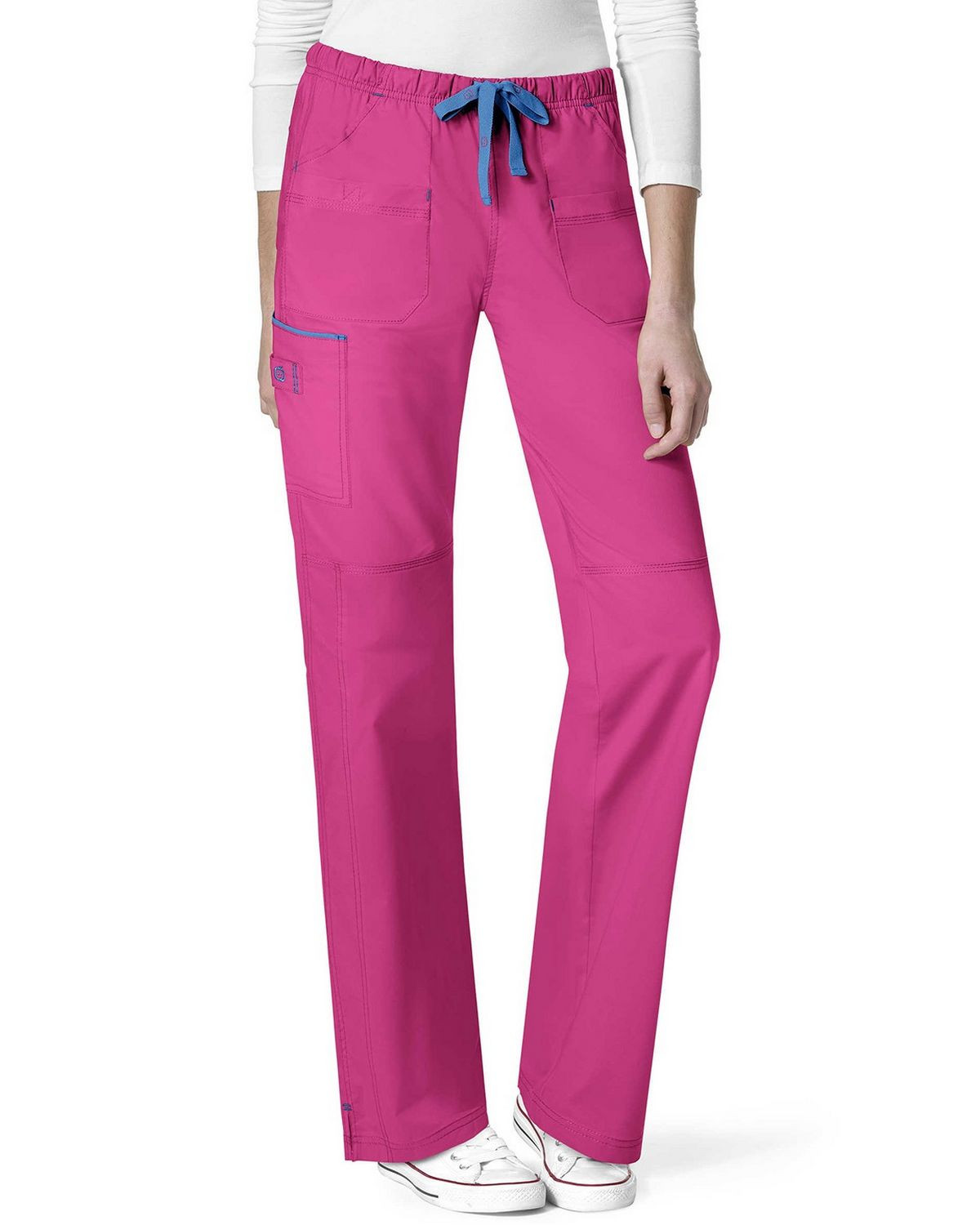 Wonderwink 5508P Women's Petite Joy-Denim Style Straight Pant - Hot Pink - MDP #denim