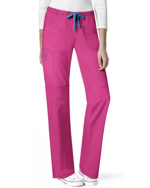 Wonderwink 5508P Women's Petite Joy-Denim Style Straight Pant - Hot Pink - LGP #denim