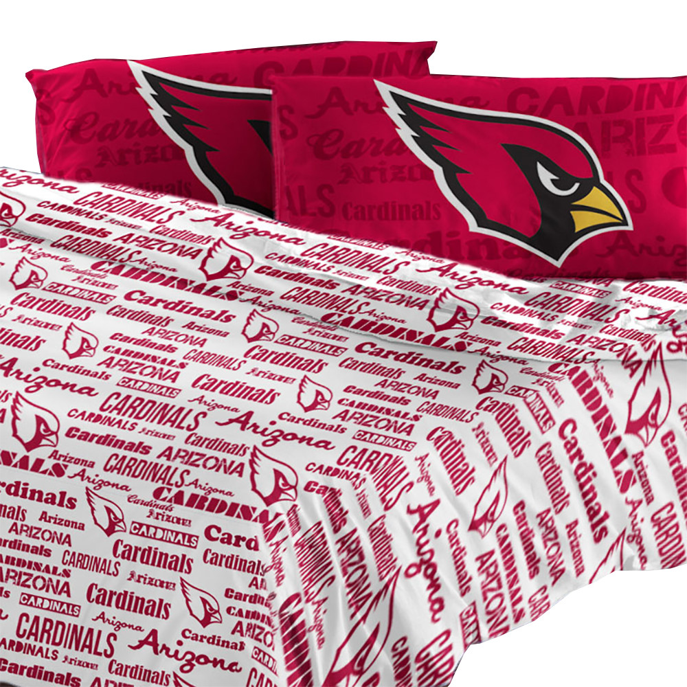 NFL Arizona Cardinals Anthem full size flat and fitted sheets, and two standard pillowcases. #bed