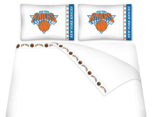 NBA New York Knicks queen flat and fitted sheet, and two pillowcases #bed
