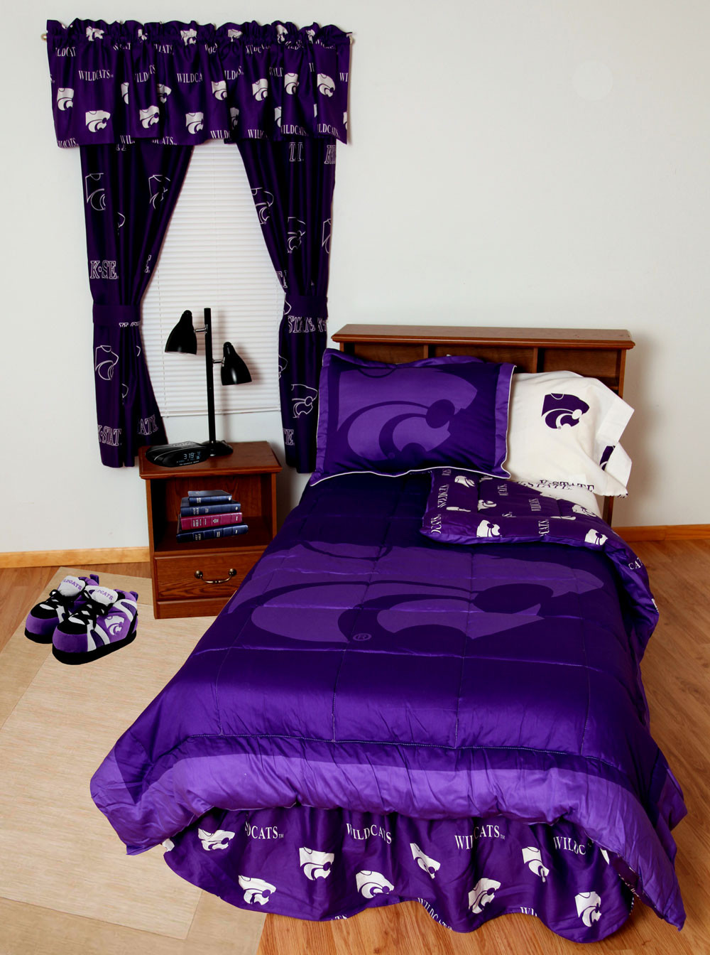 NCAA Kansas State Wildcats Twin XL size comforter and one pillow sham. #bed