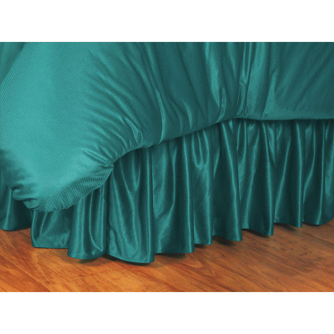 One Turqouise queen bed-skirt, 60 x 80 inches with a 14 inch drop. #bed