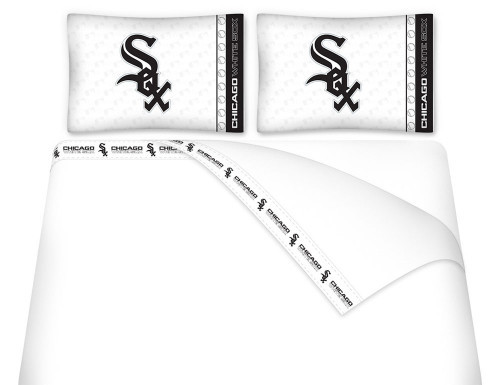 MLB Chicago White Sox full flat and fitted sheet, and two pillowcases #bed