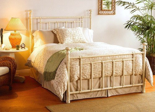 Free Curbside Delivery. Hand-Forged in the U.S.A. Shown in Rustic Ivory finish. #bed