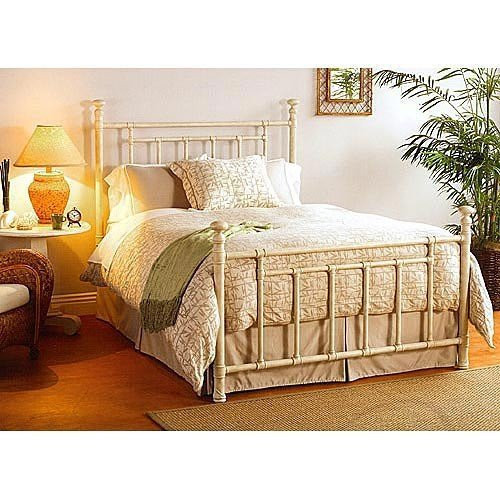Free Curbside Delivery. Hand-Forged in the U.S.A. Shown in Rustic Ivory finish. #bed