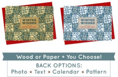 holiday card - wood or paper #quilt