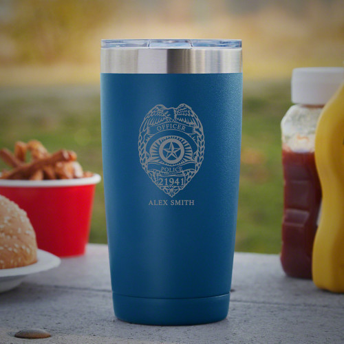 From hot coffee in the morning to cold beer when you get off duty at night, police officers should set their radar on this handy custom Yeti-style tumbler. Made from hard-wearing 18/8 stainless steel, these travel mugs are ready to serve and protect any #%20