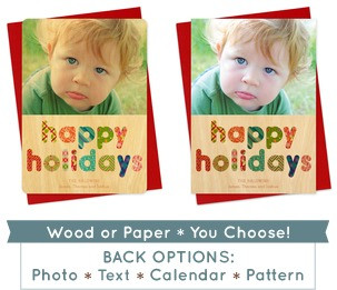 photo holiday card - wood or paper #quilt