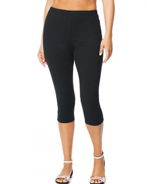 Just My Size OJ256 Women's Stretch Cotton Jersey Capri Leggings - Black - 16 #capri