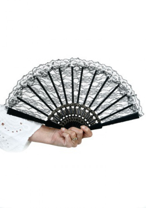 This is a collapsible Black Lace Fan Accessory made to go with any southern belle or Victorian style costume. #lace
