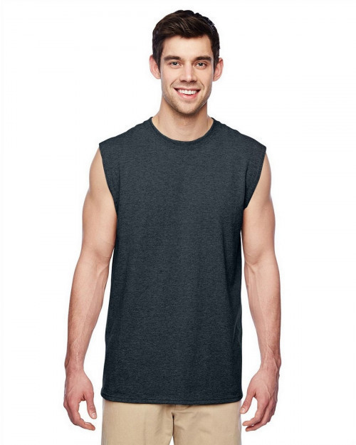 Jerzees 29SR Men's Sleeveless Shooter T-Shirt - Black Heather - S #sleeveless