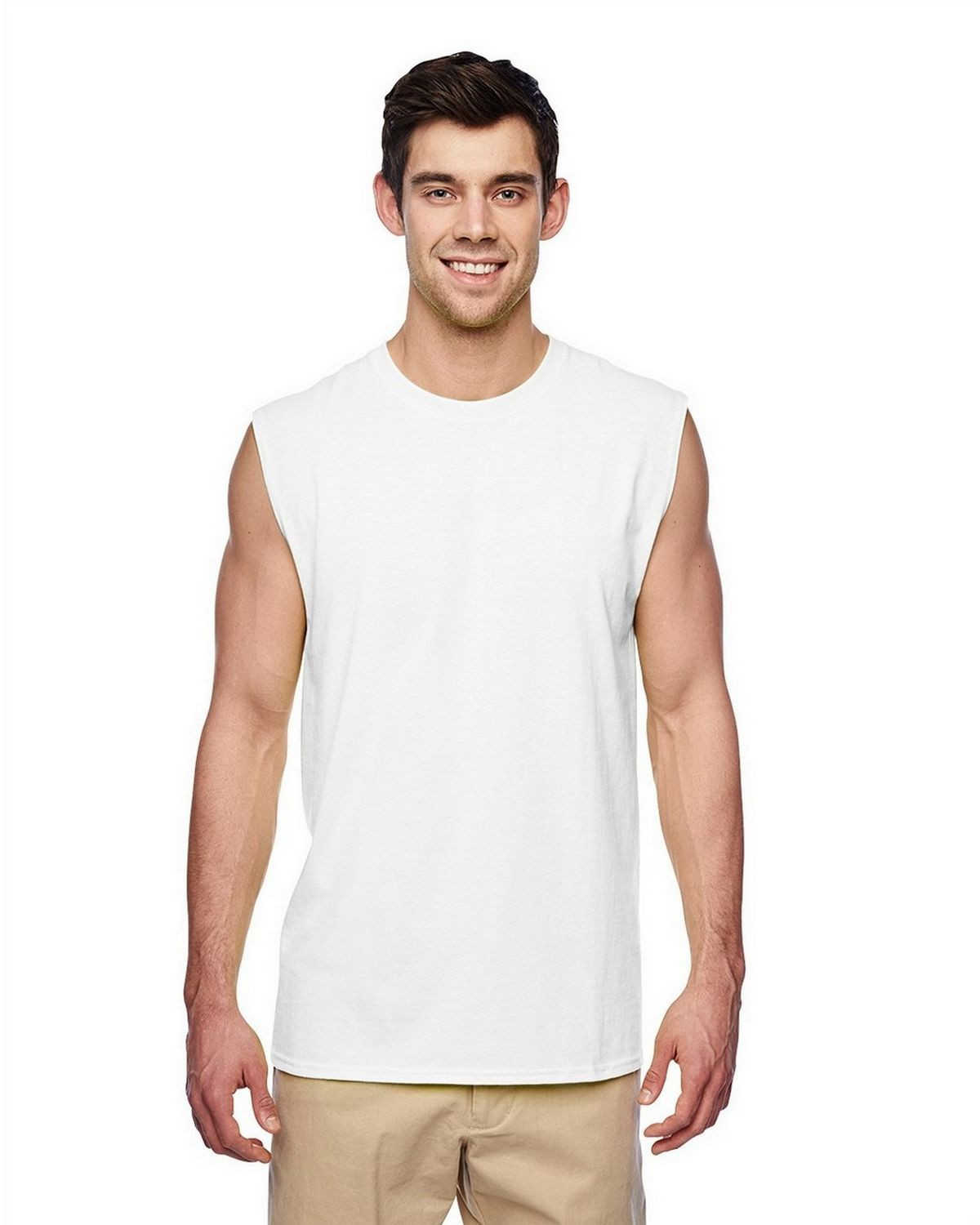 Jerzees 29SR Men's Sleeveless Shooter T-Shirt - White - S #sleeveless