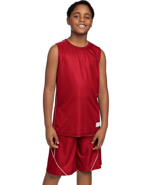 Sport-Tek YT555 Youth PosiCharge Mesh Reversible Sleeveless Tee - True Red - XS #sleeveless