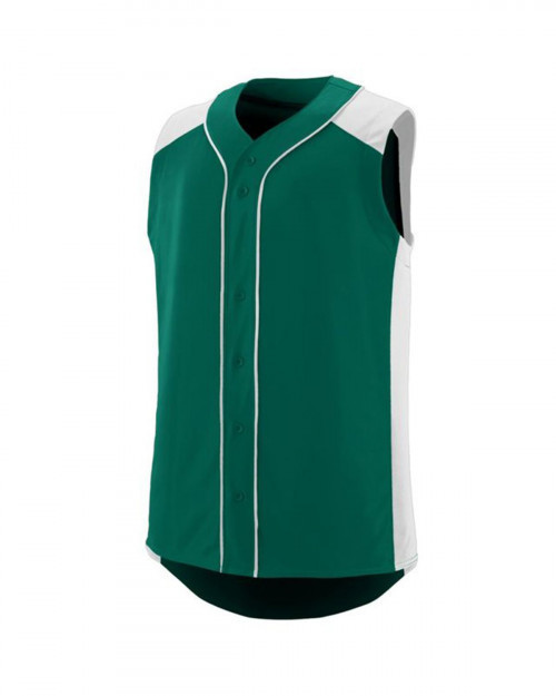 Augusta Sportswear 1663 Youth Sleeveless Slugger Jersey - Dark Green/ Wht - S #sleeveless