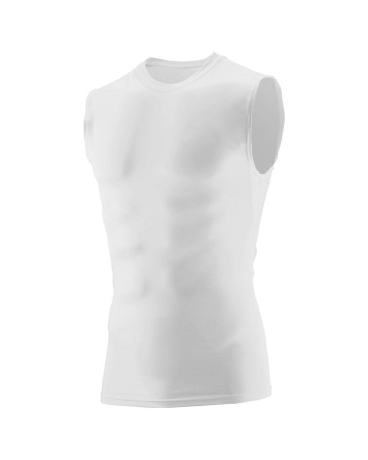 Augusta Sportswear 2603 Youth Hyperform Compress Sleeveless Shirt - White - S #sleeveless
