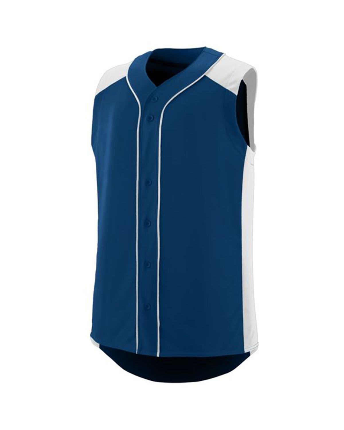 Augusta Sportswear 1663 Youth Sleeveless Slugger Jersey - Navy/ White - S #sleeveless