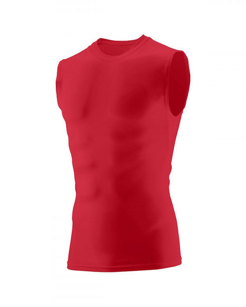 Augusta Sportswear 2603 Youth Hyperform Compress Sleeveless Shirt - Red - S #sleeveless
