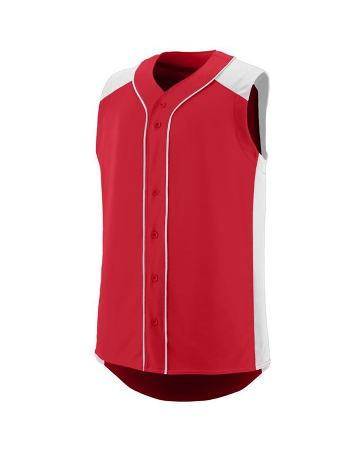 Augusta Sportswear 1662 Men's Sleeveless Slugger Jersey - Red/ White - S #sleeveless