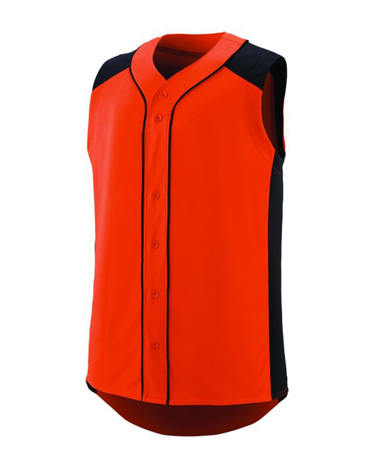 Augusta Sportswear 1662 Men's Sleeveless Slugger Jersey - Orange/ Black - S #sleeveless