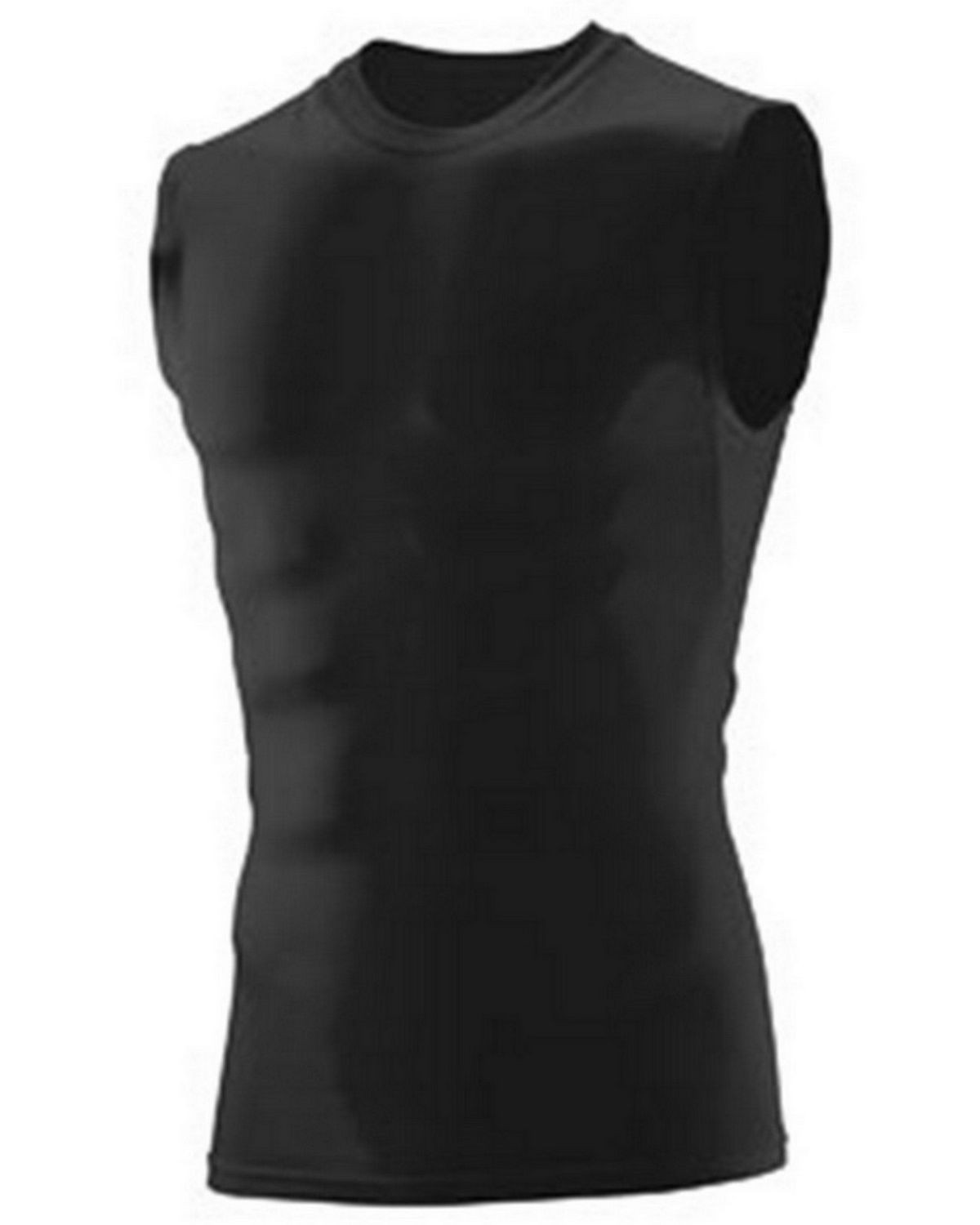 Augusta Sportswear 2602 Men's Hyperform Compress Sleeveless Shirt - Black - S #sleeveless