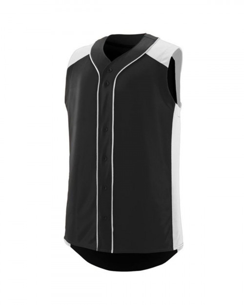Augusta Sportswear 1663 Youth Sleeveless Slugger Jersey - Black/ White - S #sleeveless