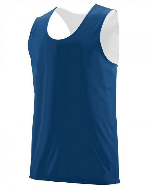 Augusta Sportswear 148 Men's Wicking Polyester Reversible Sleeveless Jersey - Navy/White - S #sleeveless