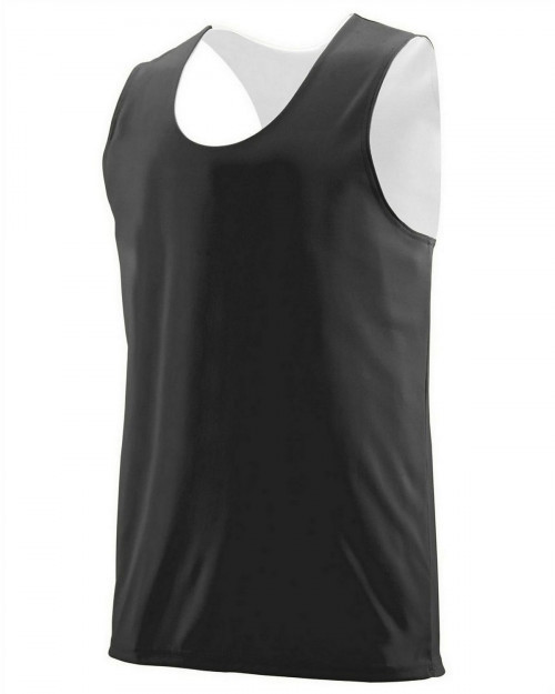 Augusta Sportswear 148 Men's Wicking Polyester Reversible Sleeveless Jersey - Black/White - S #sleeveless