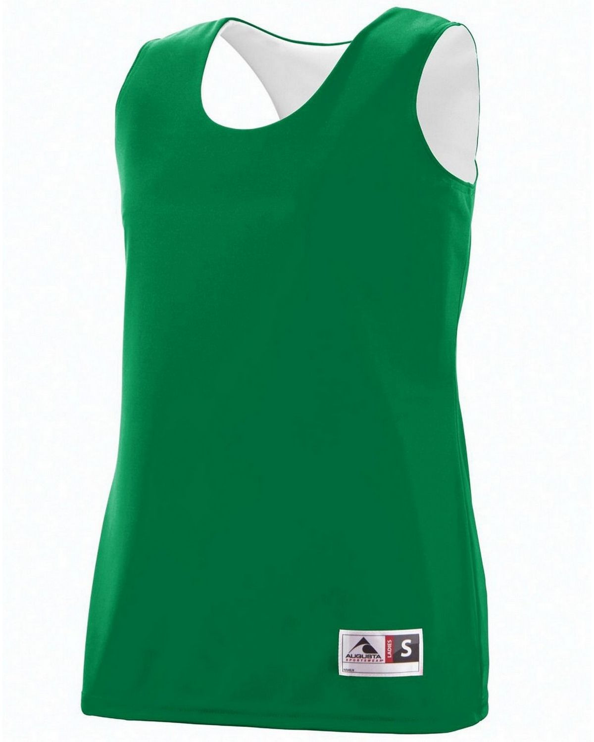 Augusta Sportswear 147 Women's Wicking Polyester Reversible Sleeveless Jersey - Kelly/White - S #sleeveless