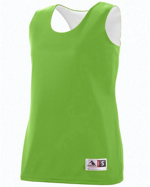 Augusta Sportswear 147 Women's Wicking Polyester Reversible Sleeveless Jersey - Lime/White - S #sleeveless