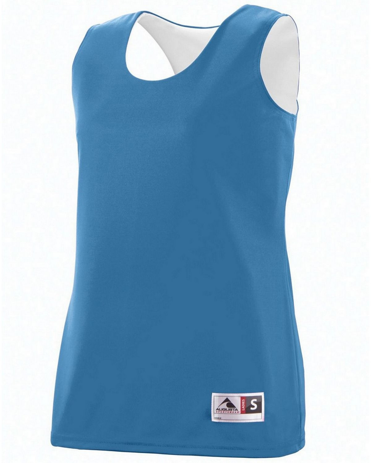 Augusta Sportswear 147 Women's Wicking Polyester Reversible Sleeveless Jersey - Columbia Blue/White - S #sleeveless