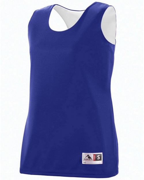Augusta Sportswear 147 Women's Wicking Polyester Reversible Sleeveless Jersey - Purple/White - S #sleeveless