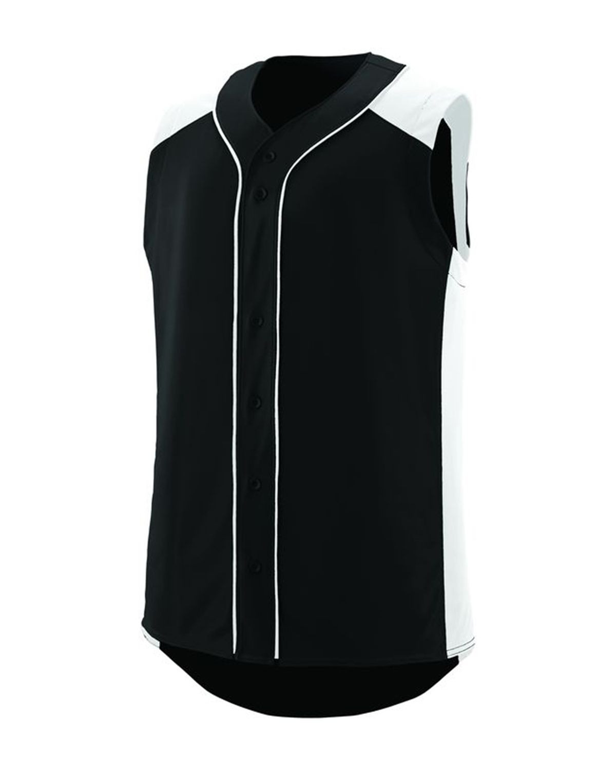 Augusta Sportswear 1662 Men's Sleeveless Slugger Jersey - Black/ White - S #sleeveless