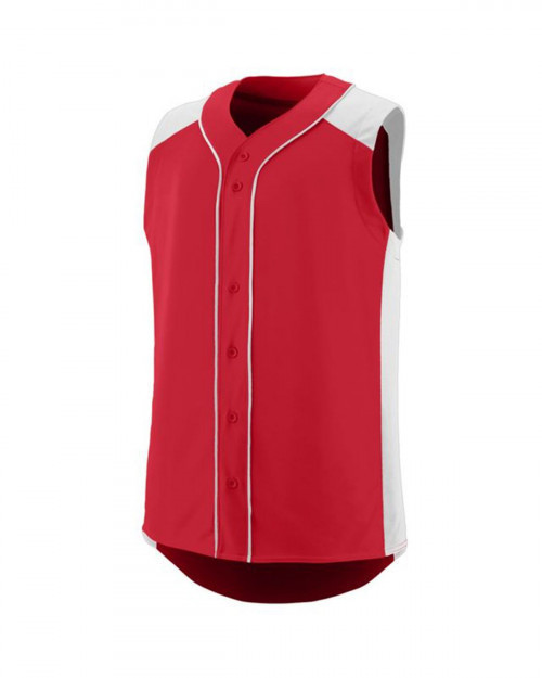 Augusta Sportswear 1663 Youth Sleeveless Slugger Jersey - Red/ White - S #sleeveless